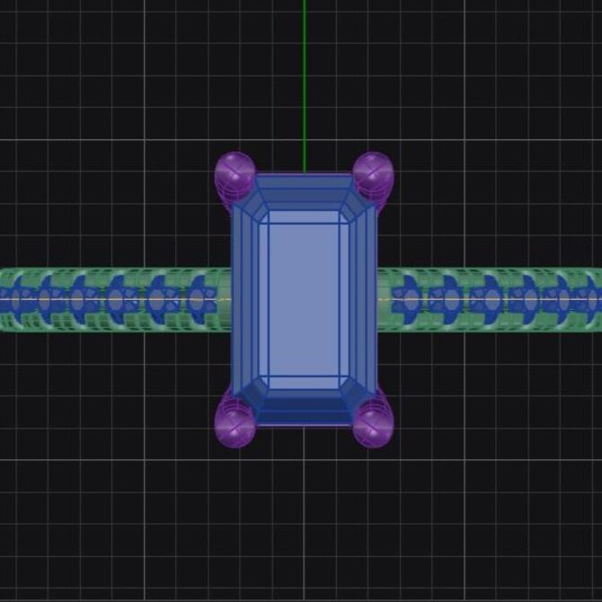 Custom made emerald cut side stone engagement ring sb4297 quick image 01