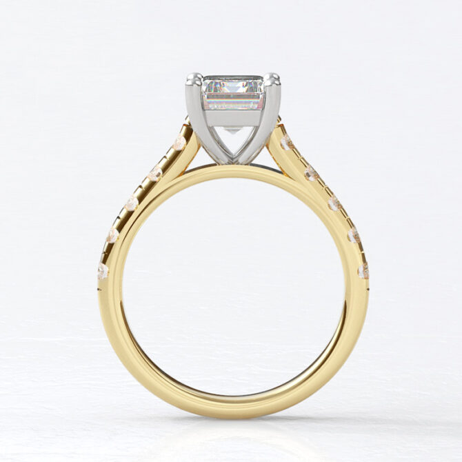 Custom made emerald cut side stone engagement ring sb4396 image 01