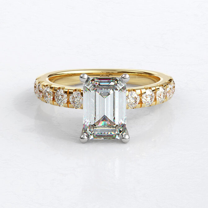 Custom made emerald cut side stone engagement ring sb4397 image 03