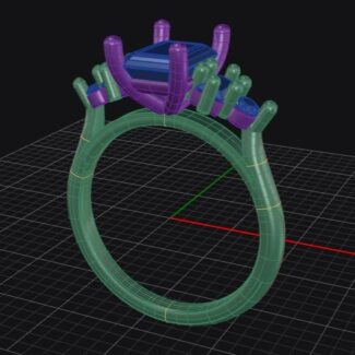 Custom made emerald five stone engagement ring sb4316 quick image 02