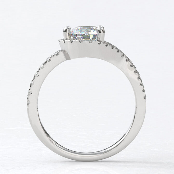 Custom made half split round cut side stone engagement ring sb4169 image 02