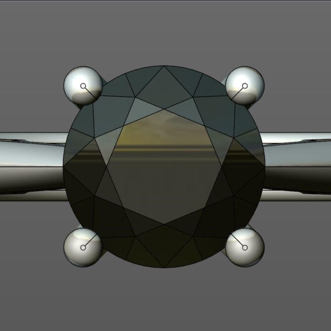 Custom made heart bridge tulip round cut solitaire engagement ring SB2218 quick image 01