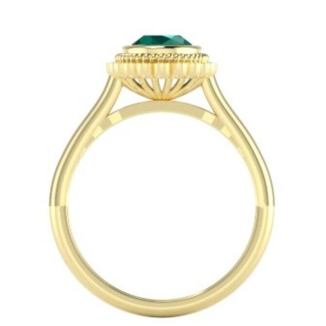 Custom made mill grain oval cut emerald engagement ring SB4259 quick image 03
