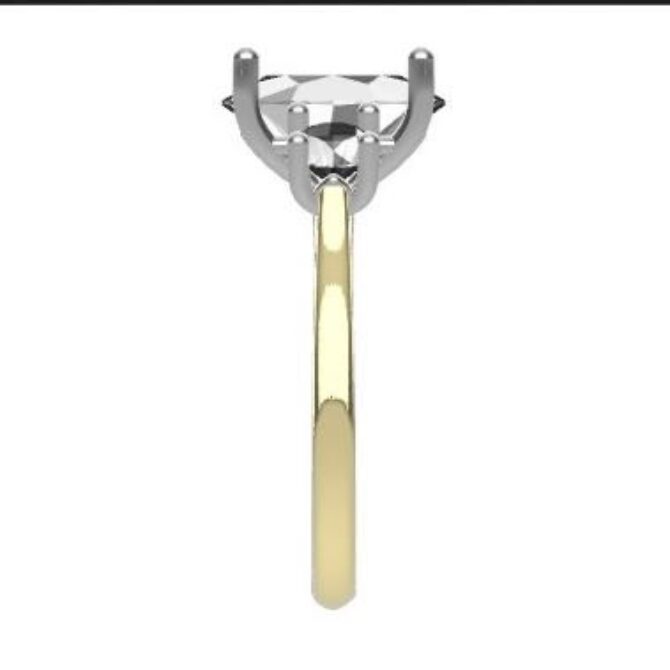 Custom made oval and round cut three stone engagement ring SB4245 quick image 04