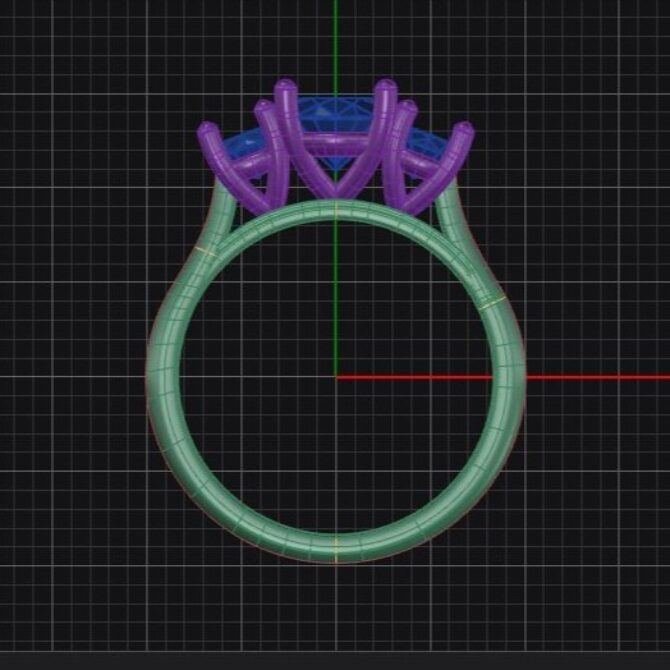 Custom made oval and round three stone engagement ring sb4453 quick image 03