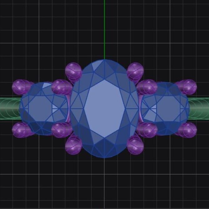 Custom made oval cut and round cut three stone engagement ring sb4383 quick image 01