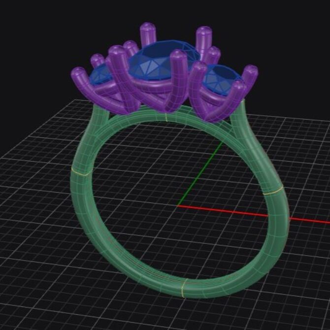 Custom made oval cut and round cut three stone engagement ring sb4383 quick image 02