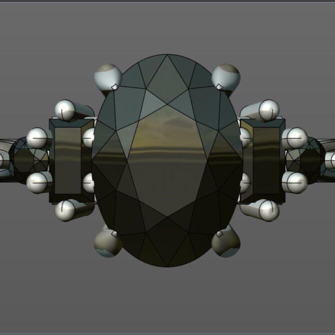 Custom made oval cut five stone engagement ring SB4229 quick image 01