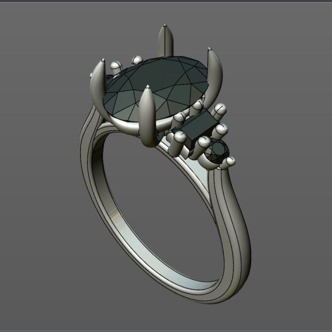 Custom made oval cut five stone engagement ring SB4229 quick image 02