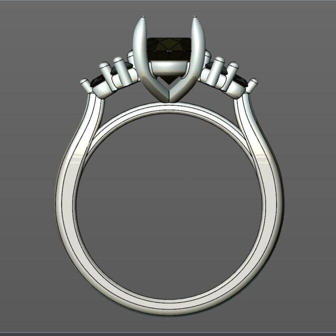 Custom made oval cut five stone engagement ring SB4229 quick image 03