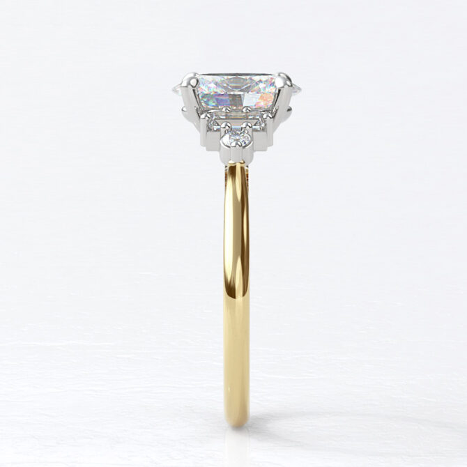 Custom made oval cut five stone engagement ring SB4344 image 01