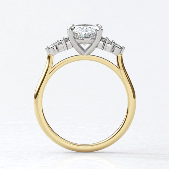 Custom made oval cut five stone engagement ring SB4344 image 02