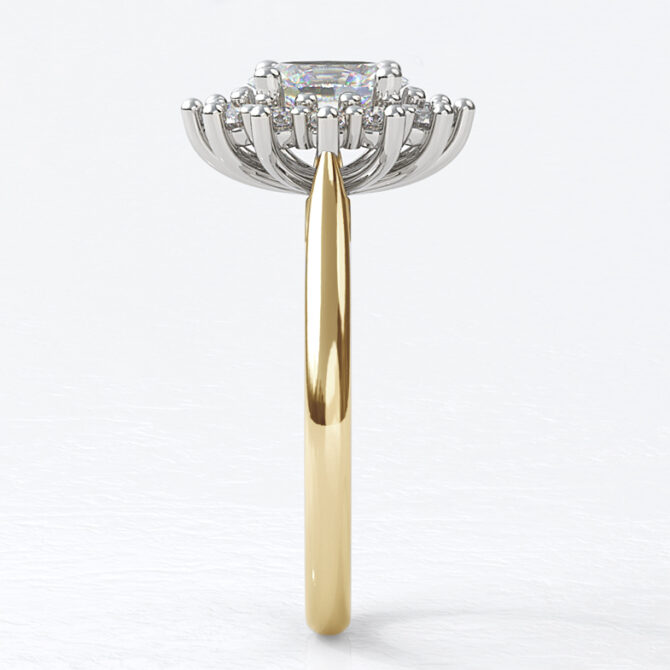 Custom made oval cut floral halo engagement ring SB2721 image 01