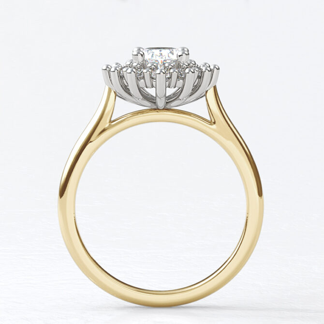 Custom made oval cut floral halo engagement ring SB2721 image 02