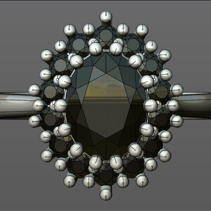 Custom made oval cut floral halo engagement ring SB4240 quick image 01