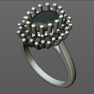 Custom made oval cut floral halo engagement ring SB4240 quick image 02