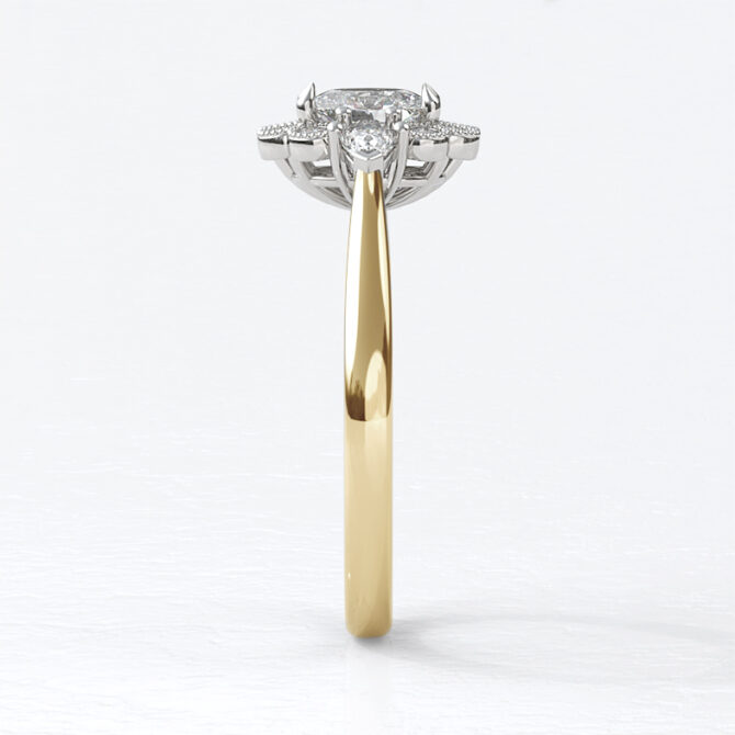 Custom made oval cut floral halo engagement ring sb2185-image-2