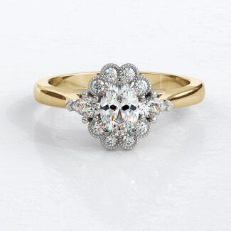 Custom made oval cut floral halo engagement ring sb2185-image-3