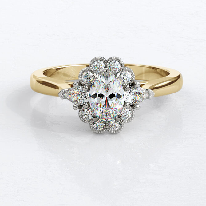 Custom made oval cut floral halo engagement ring sb2185-image-3