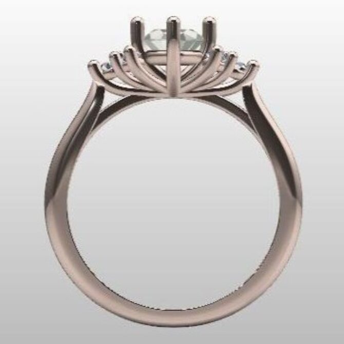 Custom made oval cut grey moissanite side stone engagement ring sb02653 quick image 03