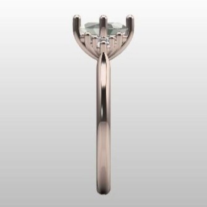 Custom made oval cut grey moissanite side stone engagement ring sb02653 quick image 04