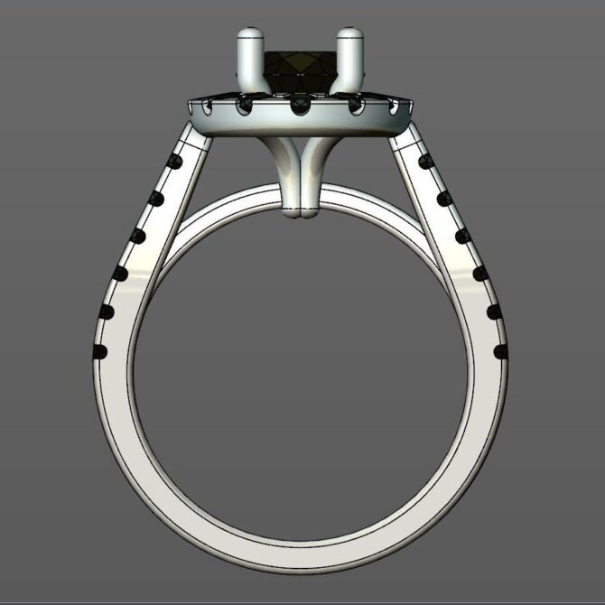 Custom made oval cut halo and side stone engagement ring SB2159 quick image 03