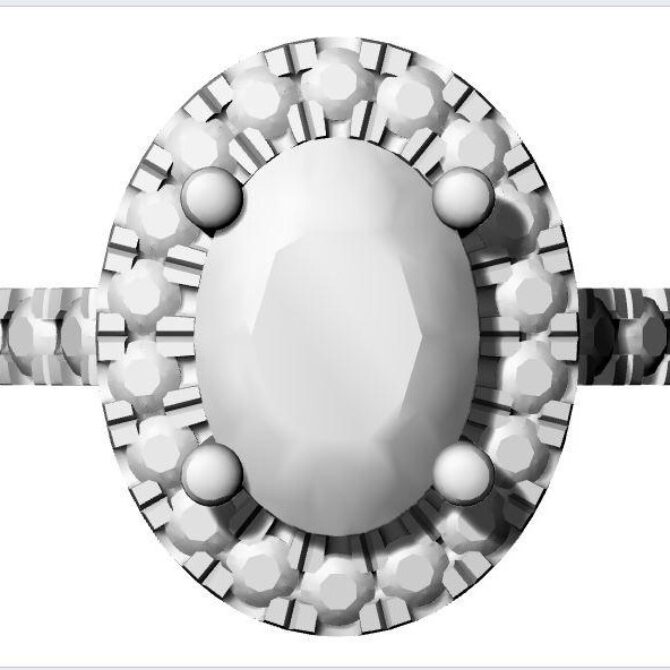 Custom made oval cut halo and side stone engagement ring sb4171 quick image 01