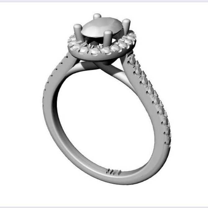 Custom made oval cut halo and side stone engagement ring sb4171 quick image 02