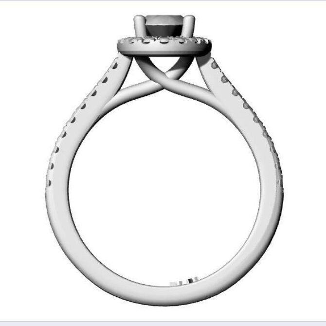 Custom made oval cut halo and side stone engagement ring sb4171 quick image 03