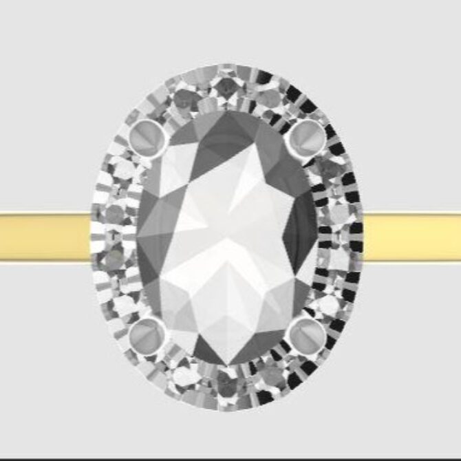 Custom made oval cut halo engagement ring SB4146 quick image 01