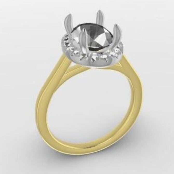 Custom made oval cut halo engagement ring SB4146 quick image 02