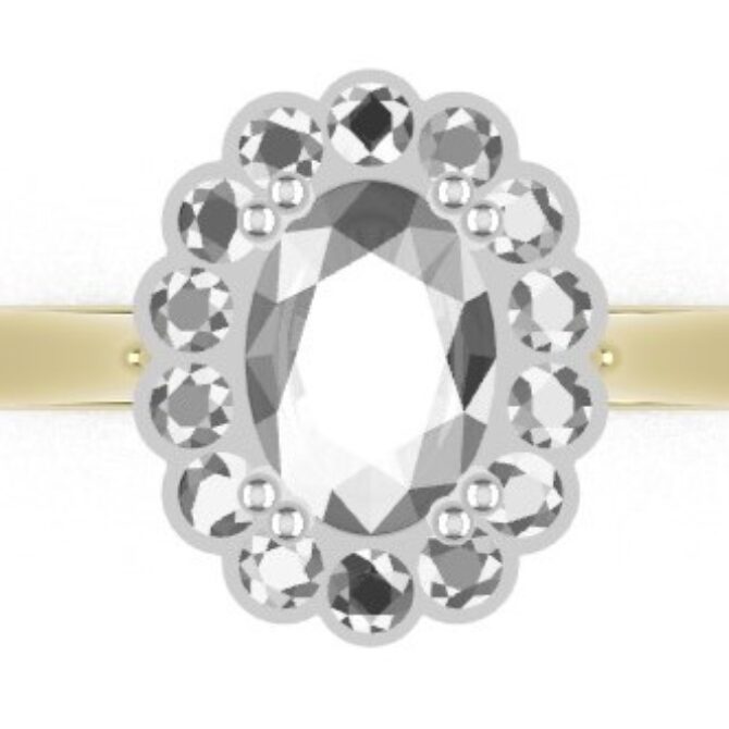 Custom made oval cut halo engagement ring sb4359 quick image 01