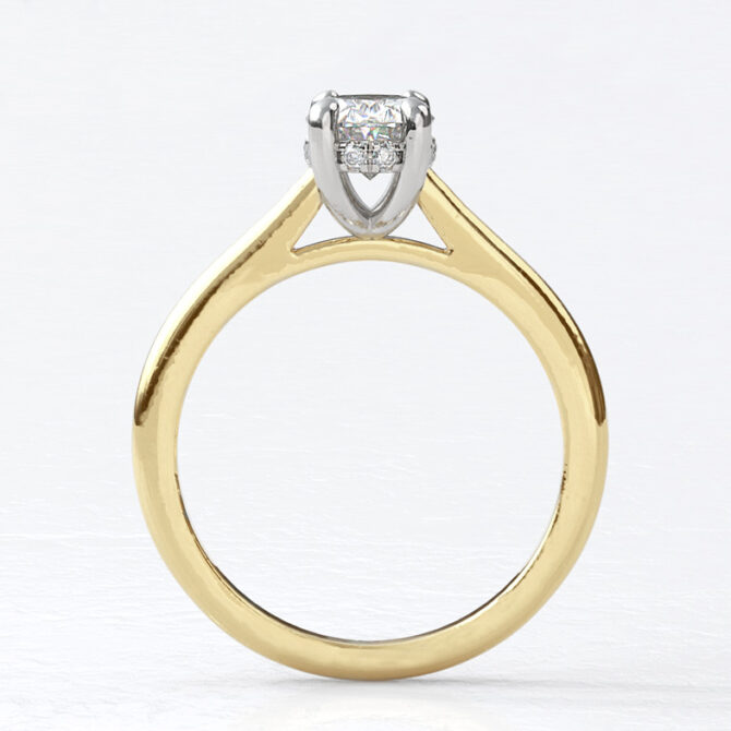 Custom made oval cut hidden halo solitaire engagement ring sb4371 image 01