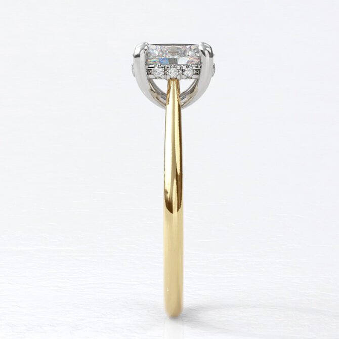 Custom made oval cut hidden halo solitaire engagement ring sb4371 image 02