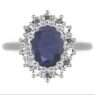 Custom made oval cut sapphire floral halo engagement ring sb4152 quick image 01