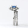 Custom made oval cut sapphire floral halo engagement ring sb4463 image 01