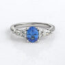 Custom made oval cut sapphire multi stone engagement ring SB4492 image 03
