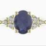 Custom made oval cut sapphire side stone engagement ring sb4013 quick image 01