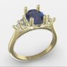Custom made oval cut sapphire side stone engagement ring sb4013 quick image 02