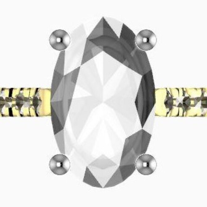 Custom made oval cut side stone enagaement ring SB4082 quick image 01