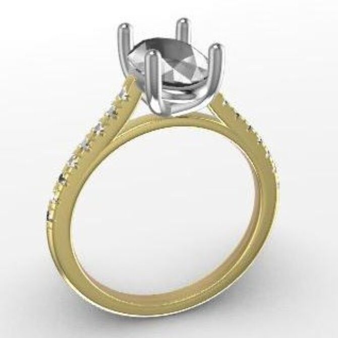 Custom made oval cut side stone enagaement ring SB4082 quick image 02