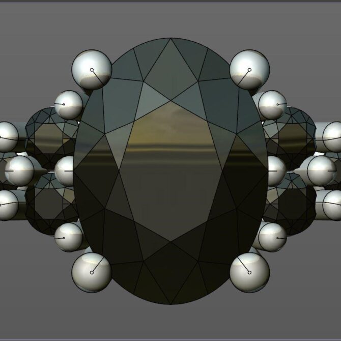 Custom made oval cut side stone engagement ring SB4080 quick image 01