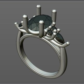 Custom made oval cut side stone engagement ring SB4080 quick image 02