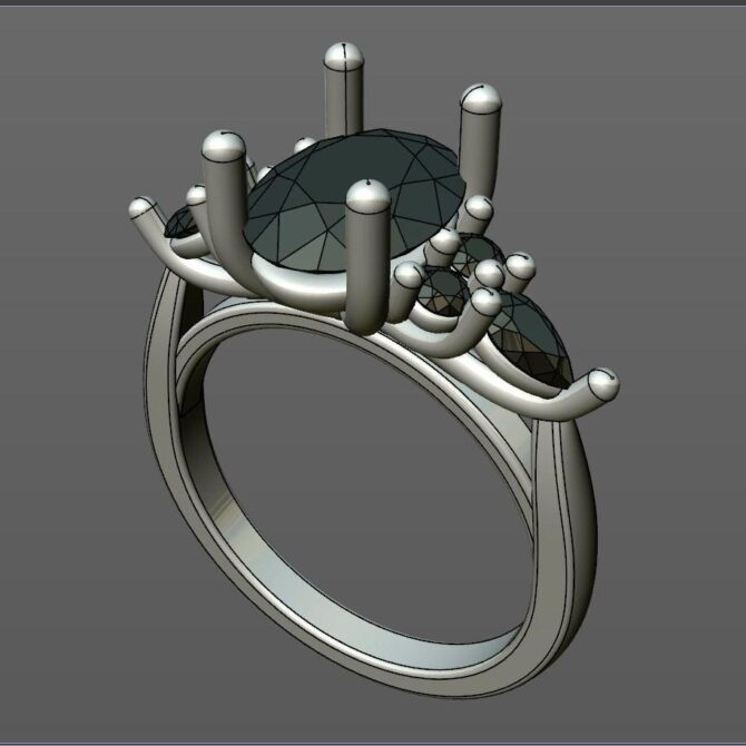 Custom made oval cut side stone engagement ring SB4080 quick image 02