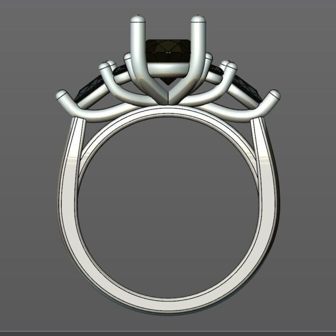 Custom made oval cut side stone engagement ring SB4080 quick image 03