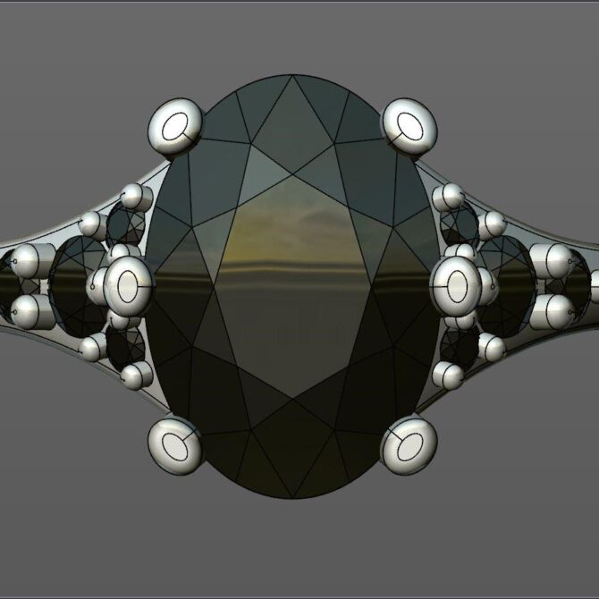 Custom made oval cut side stone engagement ring SB4156 quick image 01