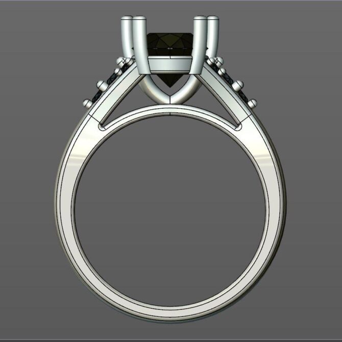 Custom made oval cut side stone engagement ring SB4156 quick image 03