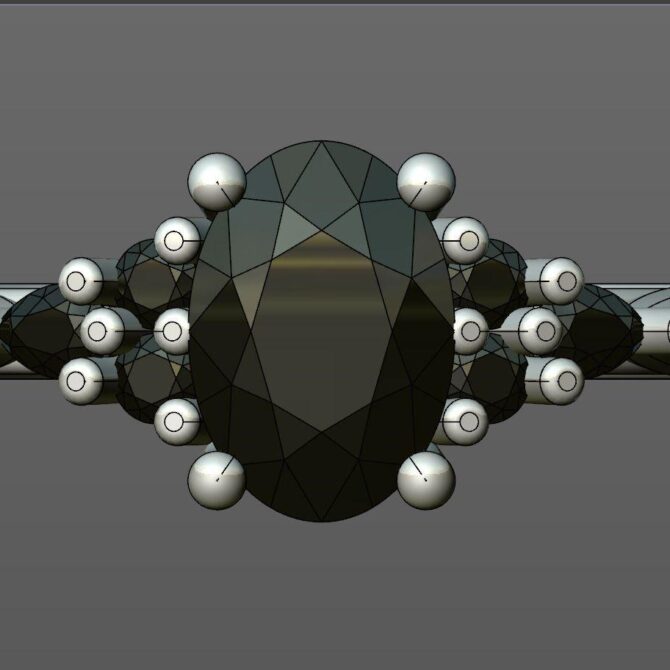 Custom made oval cut side stone engagement ring SB4182 quick image 01