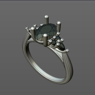 Custom made oval cut side stone engagement ring SB4182 quick image 02