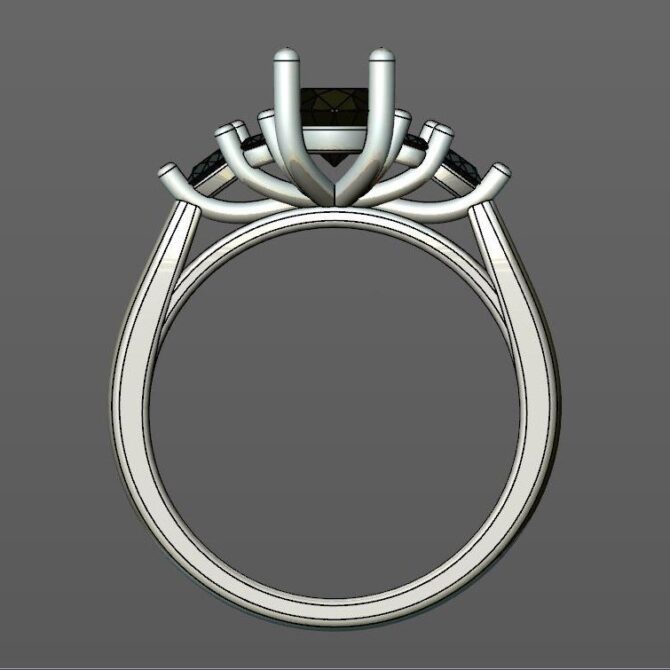 Custom made oval cut side stone engagement ring SB4182 quick image 03